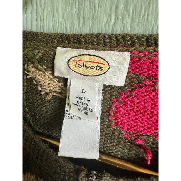 Vintage Floral Spring Knit Cardigan, Large - Picture 4 of 7